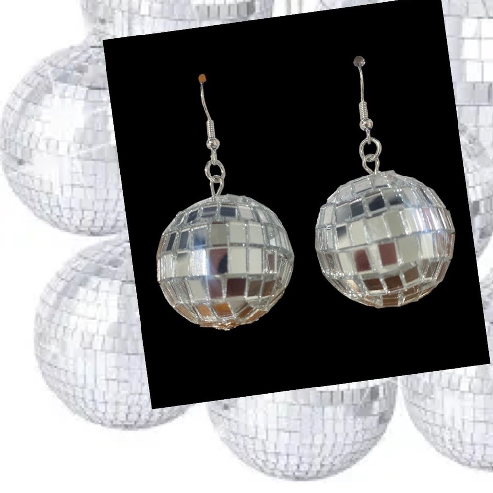Disco Ball Earrings Gem